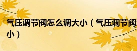 气压调节阀怎么调大小（气压调节阀怎么调大小）