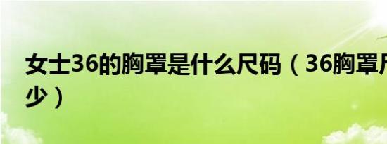 女士36的胸罩是什么尺码（36胸罩尺码是多少）