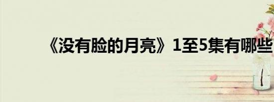 《没有脸的月亮》1至5集有哪些？