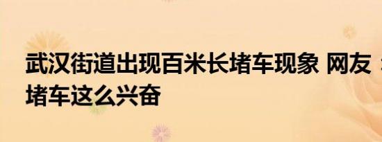武汉街道出现百米长堵车现象 网友：第一次堵车这么兴奋