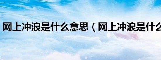 网上冲浪是什么意思（网上冲浪是什么意思）