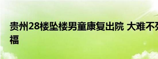 贵州28楼坠楼男童康复出院 大难不死必有后福