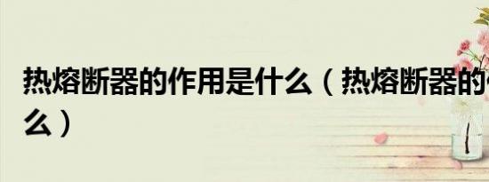 热熔断器的作用是什么（热熔断器的作用是什么）