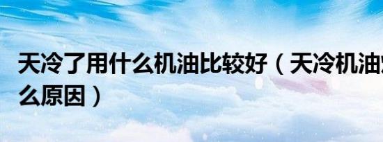 天冷了用什么机油比较好（天冷机油灯亮是什么原因）