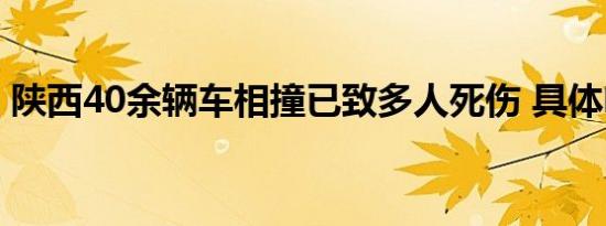 陕西40余辆车相撞已致多人死伤 具体啥情况