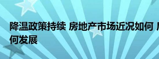 降温政策持续 房地产市场近况如何 后续将如何发展