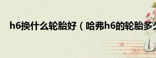 h6换什么轮胎好（哈弗h6的轮胎多久换）