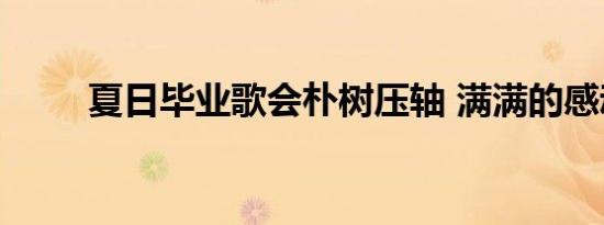夏日毕业歌会朴树压轴 满满的感动
