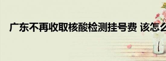 广东不再收取核酸检测挂号费 该怎么预约