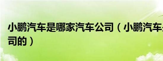 小鹏汽车是哪家汽车公司（小鹏汽车是哪个公司的）