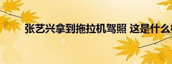 张艺兴拿到拖拉机驾照 这是什么梗