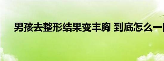 男孩去整形结果变丰胸 到底怎么一回事