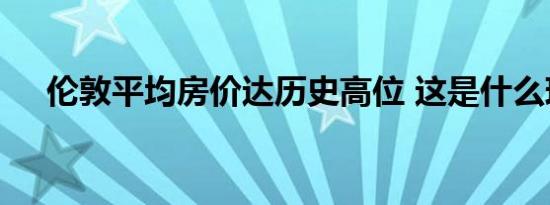 伦敦平均房价达历史高位 这是什么现象