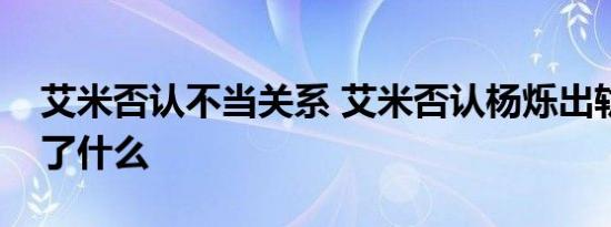 艾米否认不当关系 艾米否认杨烁出轨风波说了什么
