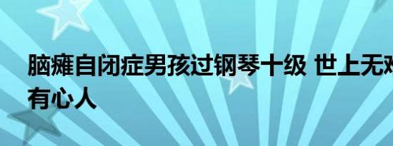 脑瘫自闭症男孩过钢琴十级 世上无难事只怕有心人