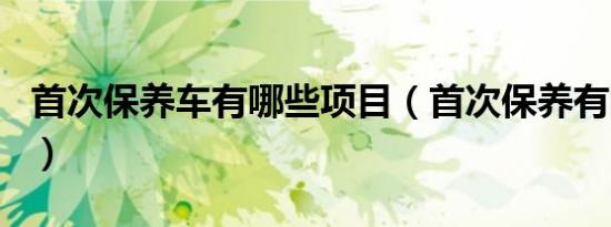 首次保养车有哪些项目（首次保养有哪些项目）