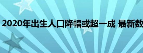 2020年出生人口降幅或超一成 最新数据报告