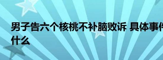 男子告六个核桃不补脑败诉 具体事件经过是什么