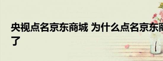 央视点名京东商城 为什么点名京东商城怎么了