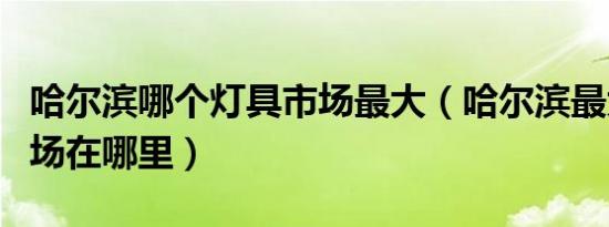 哈尔滨哪个灯具市场最大（哈尔滨最大灯具市场在哪里）