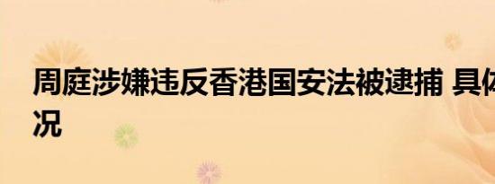 周庭涉嫌违反香港国安法被逮捕 具体是啥情况
