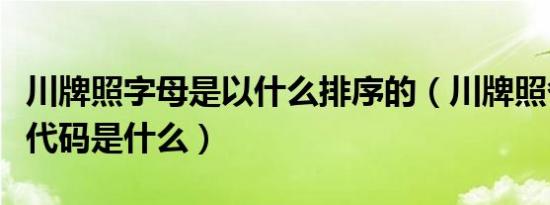 川牌照字母是以什么排序的（川牌照各地字母代码是什么）