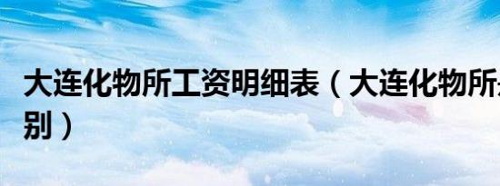 大连化物所工资明细表（大连化物所是什么级别）