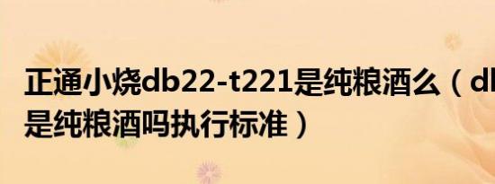 正通小烧db22-t221是纯粮酒么（db22t221是纯粮酒吗执行标准）