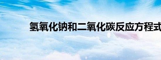 氢氧化钠和二氧化碳反应方程式