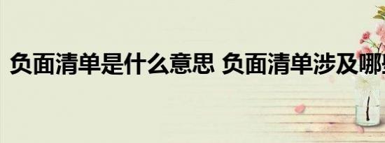 负面清单是什么意思 负面清单涉及哪些方面