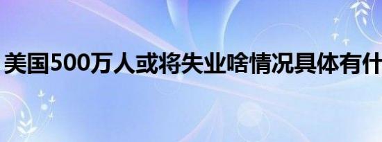 美国500万人或将失业啥情况具体有什么影响