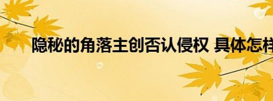 隐秘的角落主创否认侵权 具体怎样的