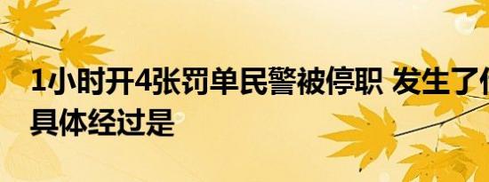 1小时开4张罚单民警被停职 发生了什么事情具体经过是
