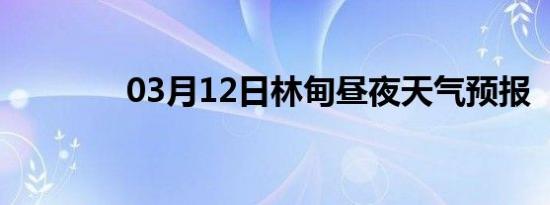 03月12日林甸昼夜天气预报
