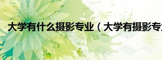 大学有什么摄影专业（大学有摄影专业吗）