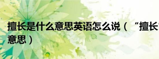 擅长是什么意思英语怎么说（“擅长”是什么意思）