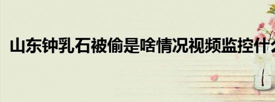 山东钟乳石被偷是啥情况视频监控什么内容