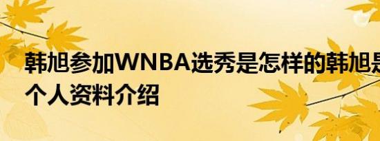 韩旭参加WNBA选秀是怎样的韩旭是谁韩旭个人资料介绍