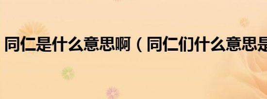 同仁是什么意思啊（同仁们什么意思是什么）