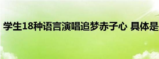 学生18种语言演唱追梦赤子心 具体是啥情况