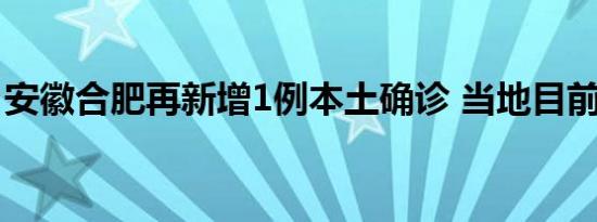 安徽合肥再新增1例本土确诊 当地目前啥情况