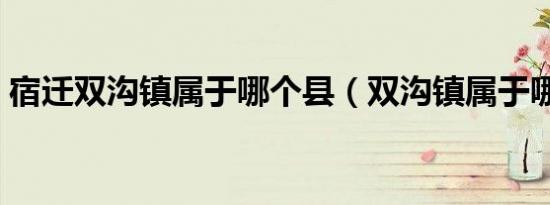 宿迁双沟镇属于哪个县（双沟镇属于哪个县）