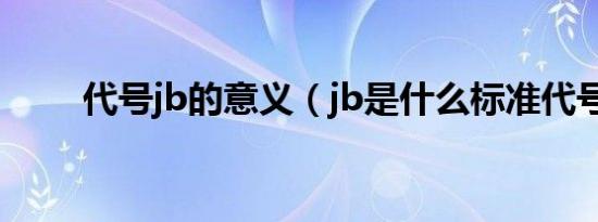 代号jb的意义（jb是什么标准代号）