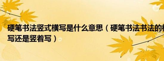 硬笔书法竖式横写是什么意思（硬笔书法书法的格式是横着写还是竖着写）
