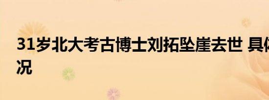 31岁北大考古博士刘拓坠崖去世 具体是啥情况