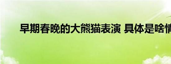 早期春晚的大熊猫表演 具体是啥情况
