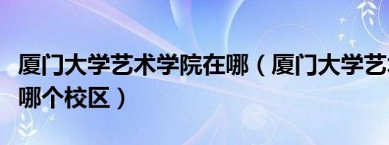 厦门大学艺术学院在哪（厦门大学艺术学院在哪个校区）