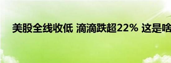 美股全线收低 滴滴跌超22% 这是啥情况