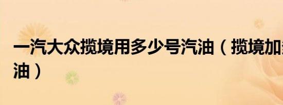 一汽大众揽境用多少号汽油（揽境加多少号汽油）