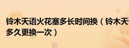 铃木天语火花塞多长时间换（铃木天语火花塞多久更换一次）